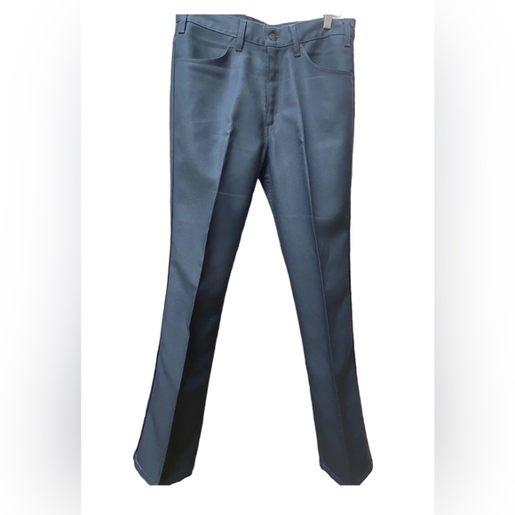 Vintage Levis 10517 Blue Polyester Dacron Stay Press Pants 32 /33 - Picture 2 of 7